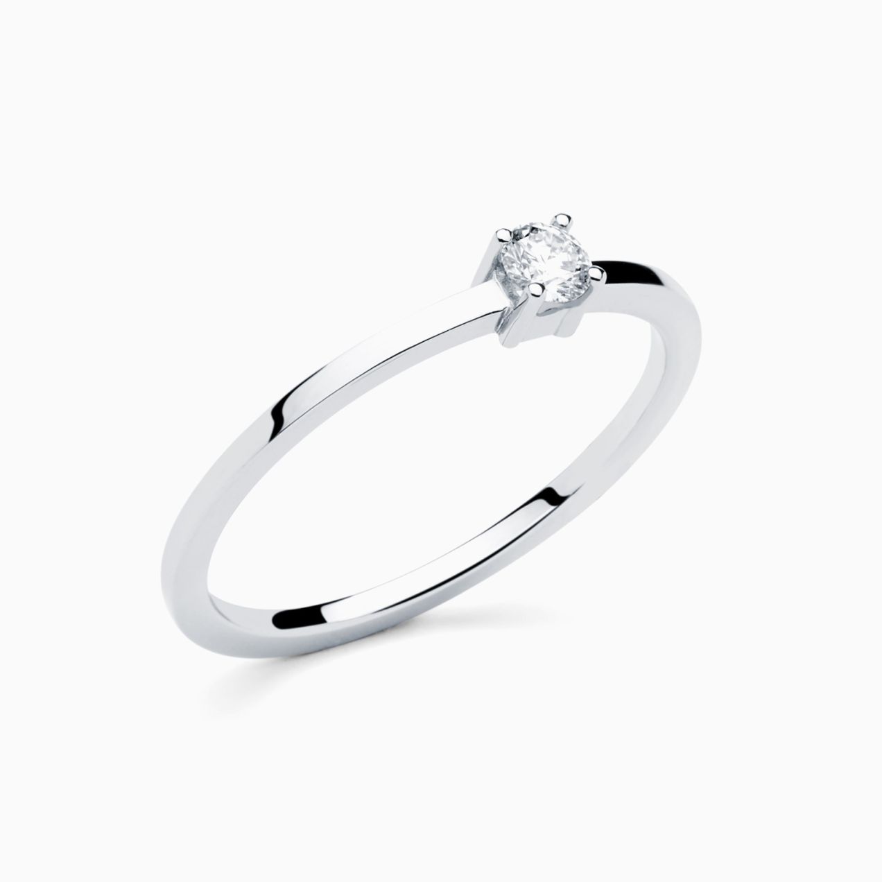 Poetic Thin solitaire engagement ring