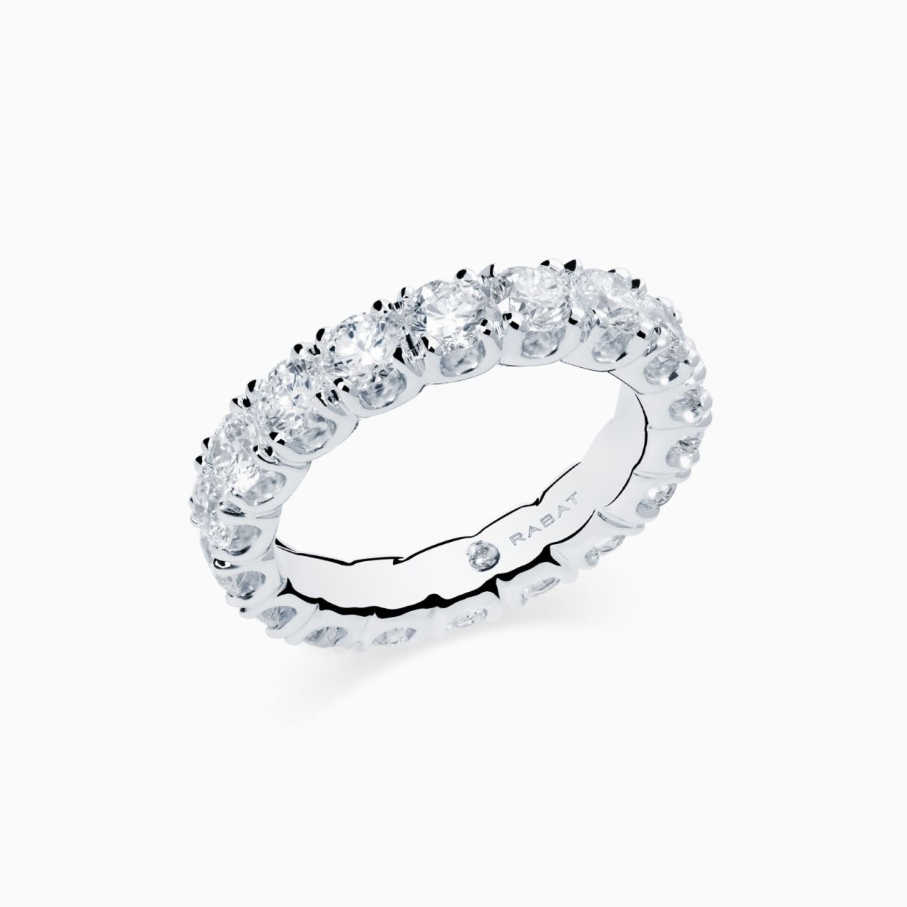 Anillo alianza de compromiso de oro blanco con diamantes