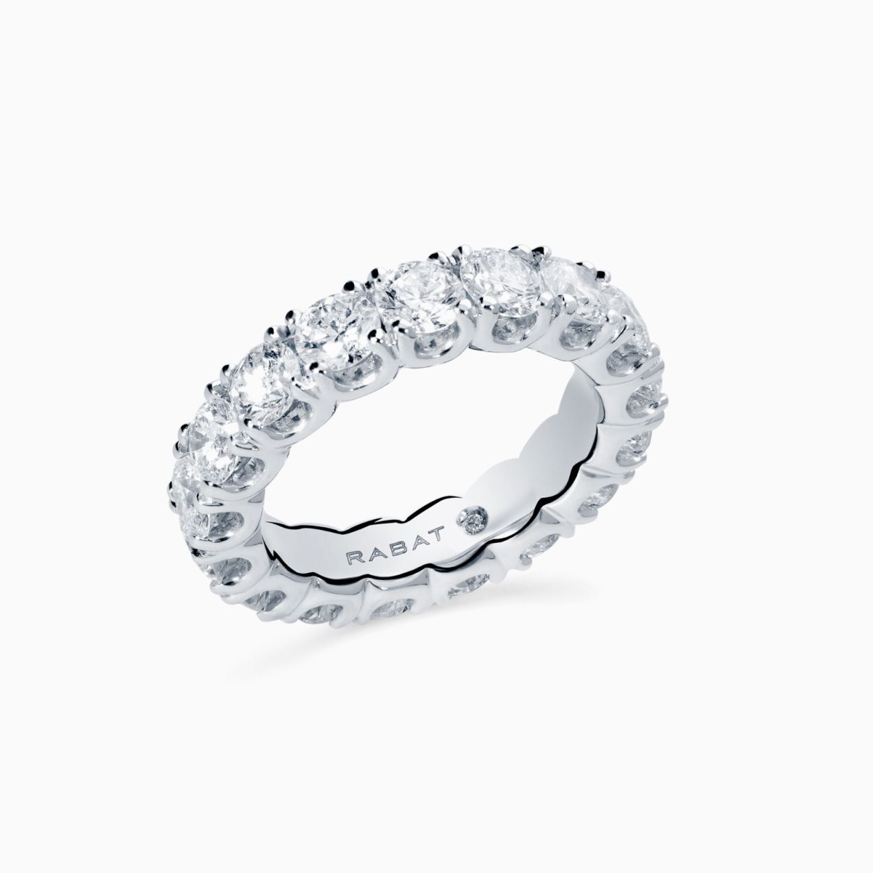 Anillo alianza de compromiso de oro blanco con diamantes