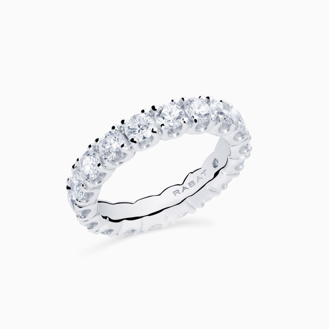 Anillo alianza de compromiso de oro blanco con diamantes