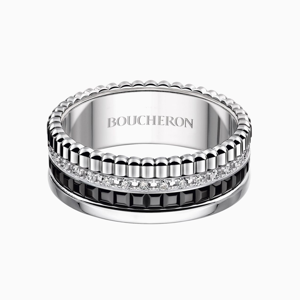 Anillo Boucheron Quatre Black Edition de oro blanco