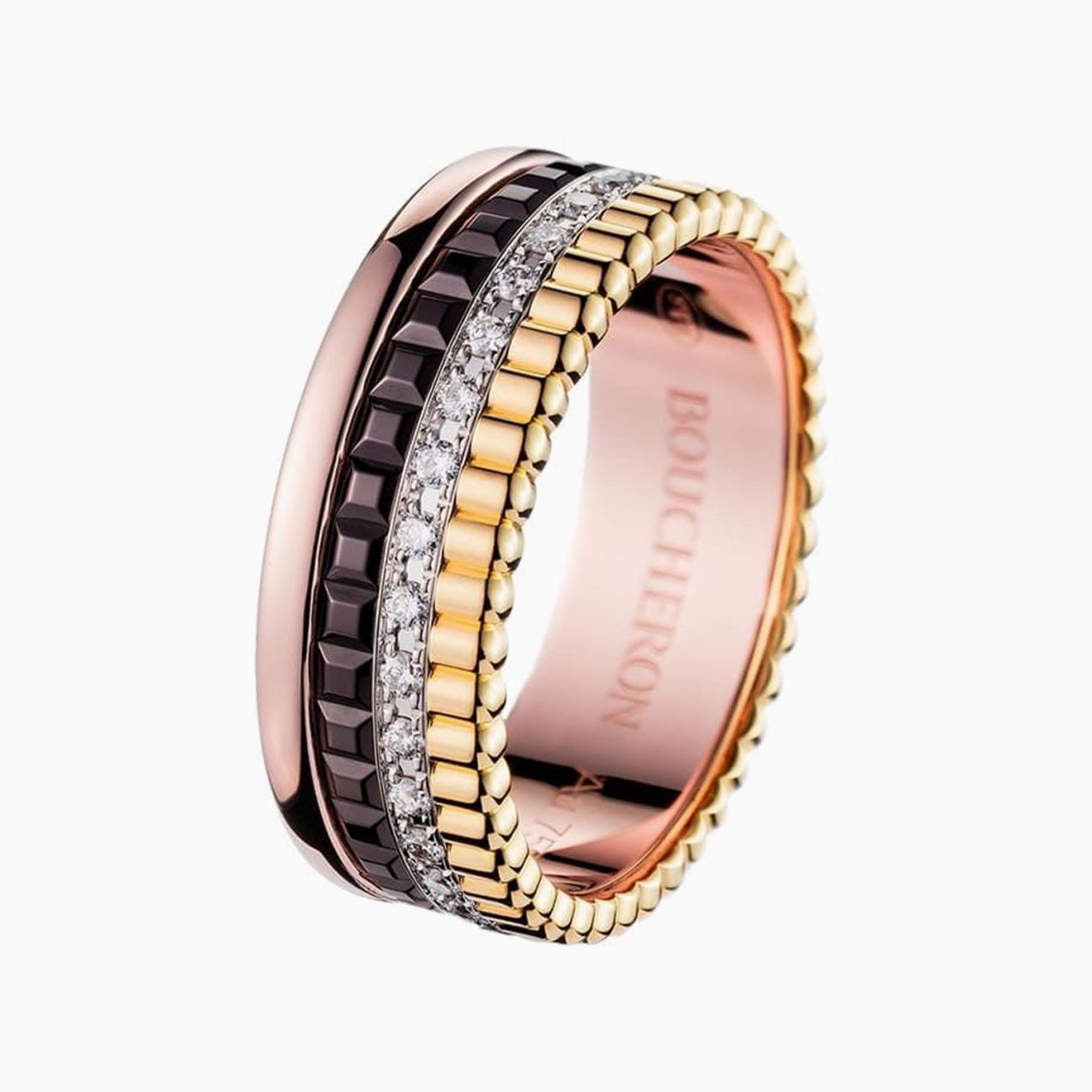 Anillo Boucheron Quatre Classic Small de oro con diamantes