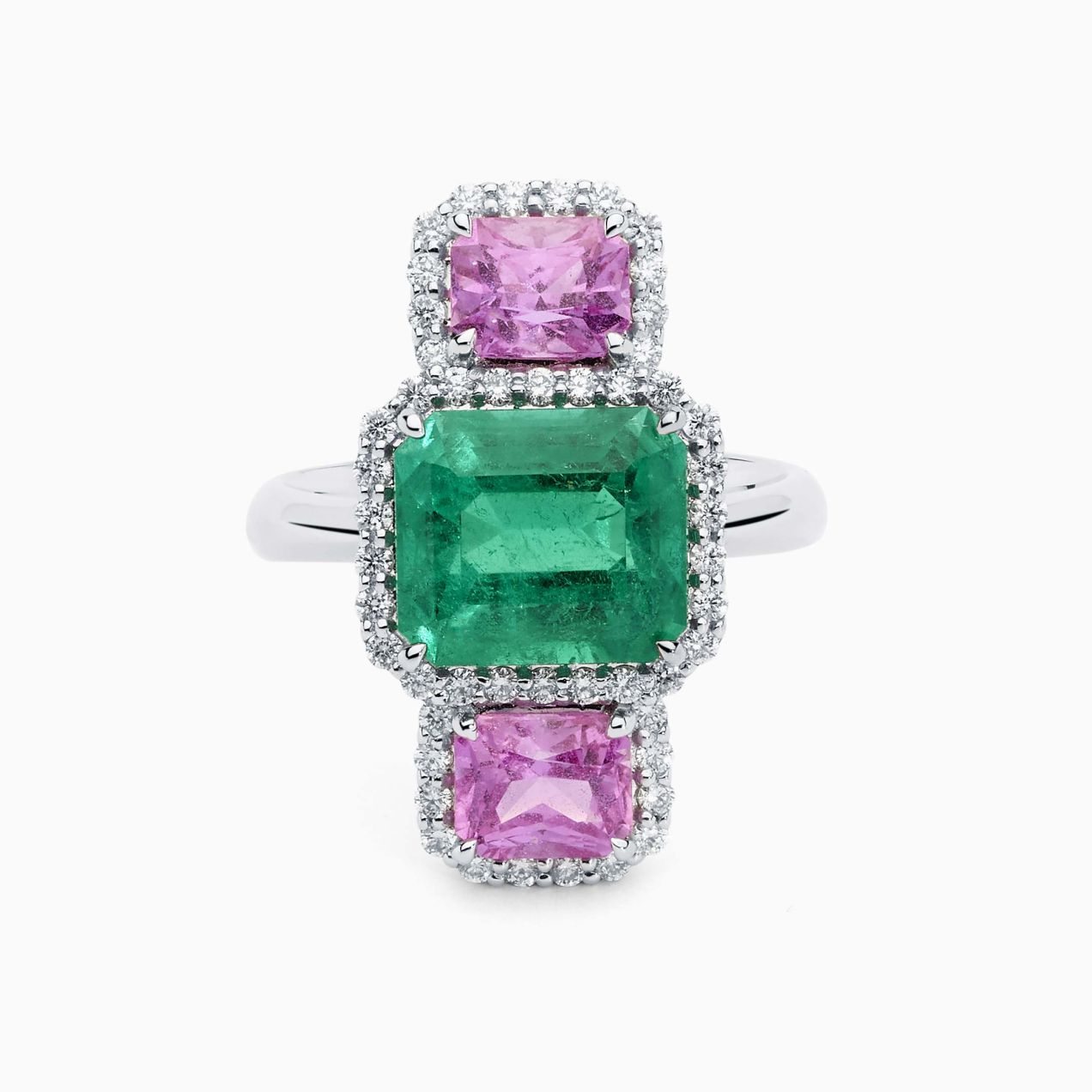 Emerald, Sapphire and Diamond Ring 