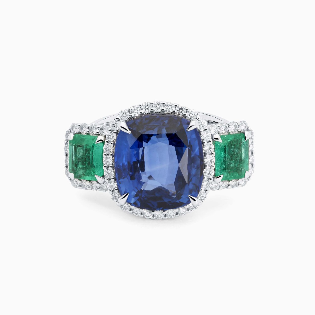Emerald, Sapphire and Diamond Ring 