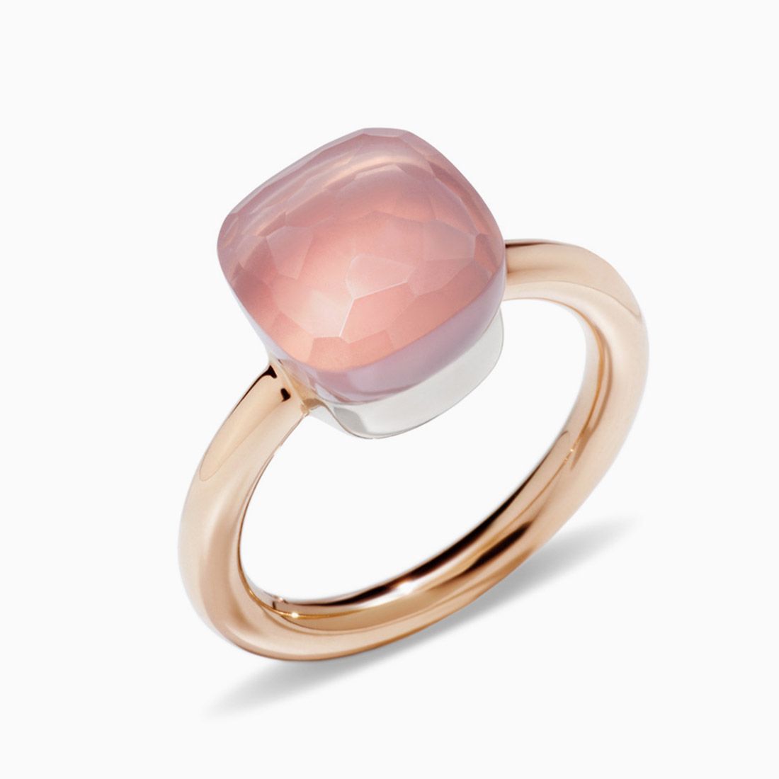 Anillo Pomellato Nudo classic con cuarzo rosa