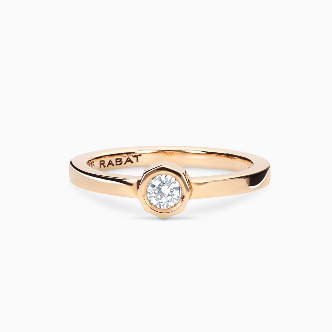 0.16ct solitaire ring in rose gold with diamond