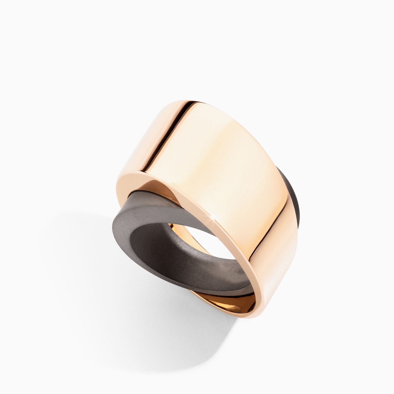 Vhernier tourbillon ring with rose gold and titanium