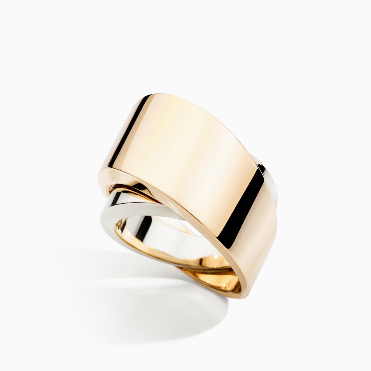 Vhernier tourbillon ring with white gold and rose gold