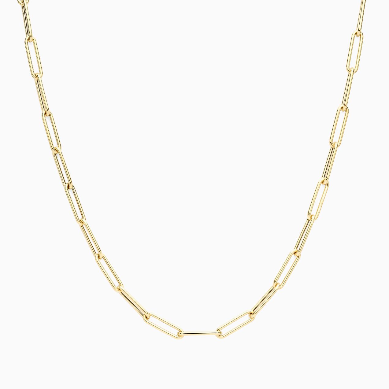 Yellow gold link chain necklace