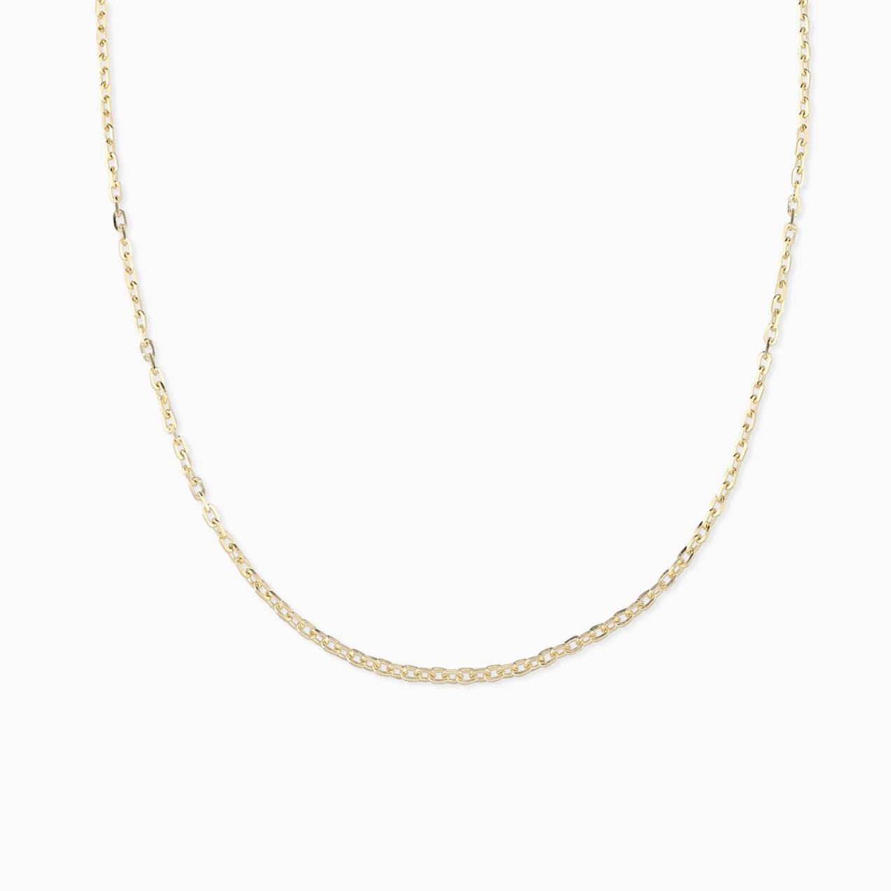 Collar de eslabones ovalados pequeños de oro amarillo
