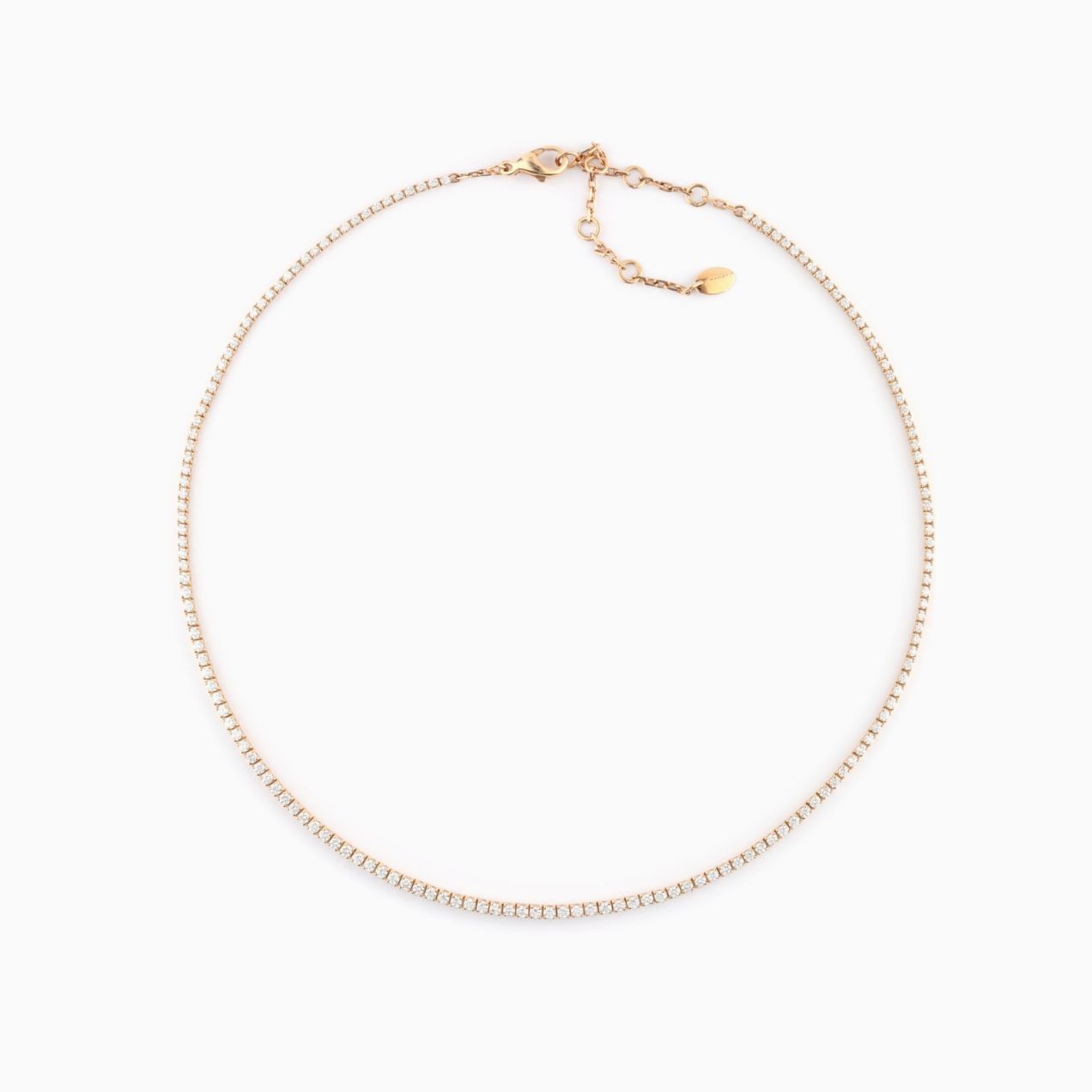 Collar rivière de oro rosa con diamantes