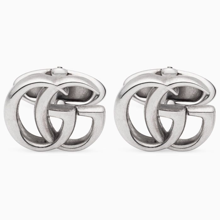 Gemelos Gucci de plata envejecida