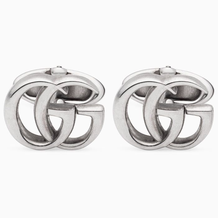 Gemelos Gucci de plata envejecida