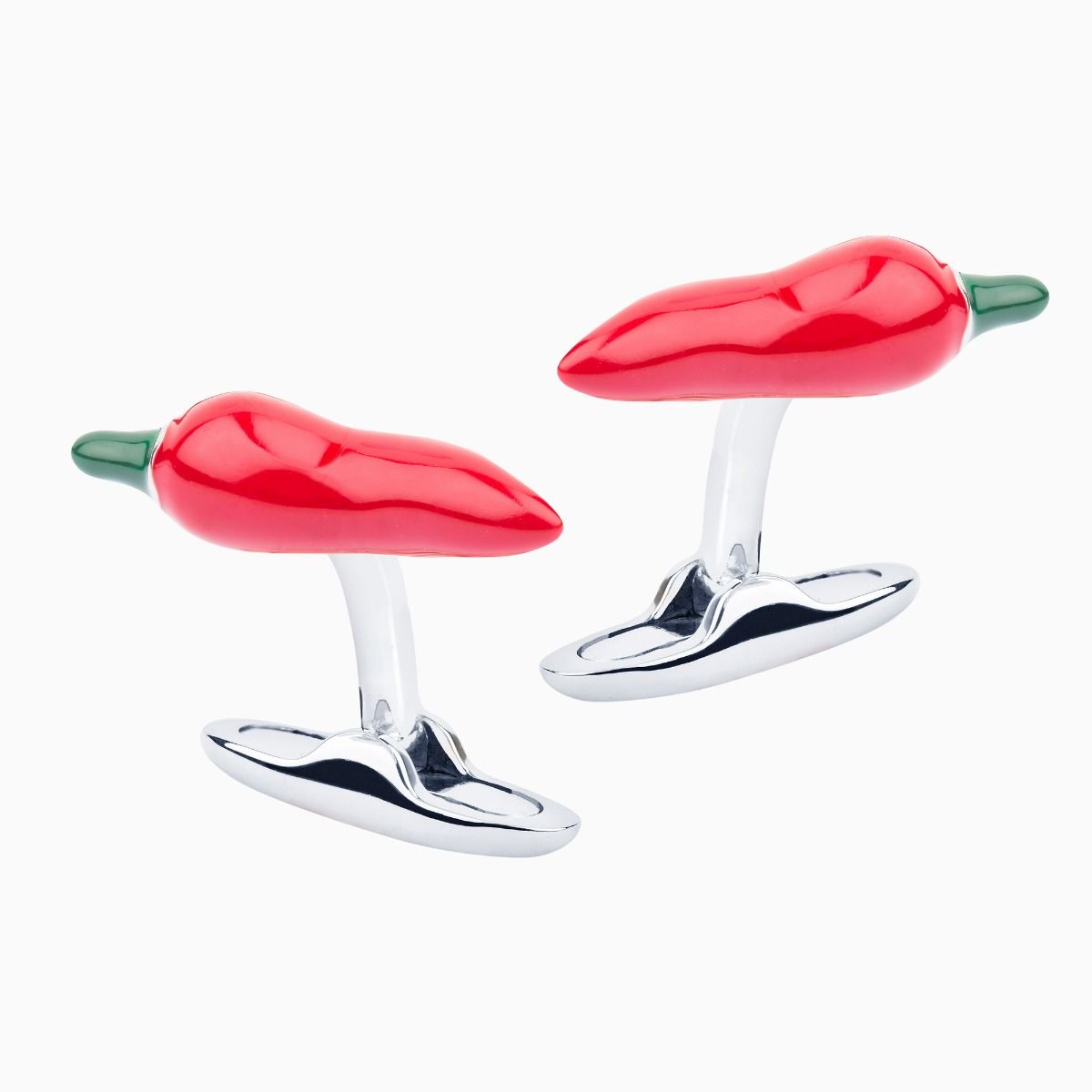 Silver chili cufflinks 