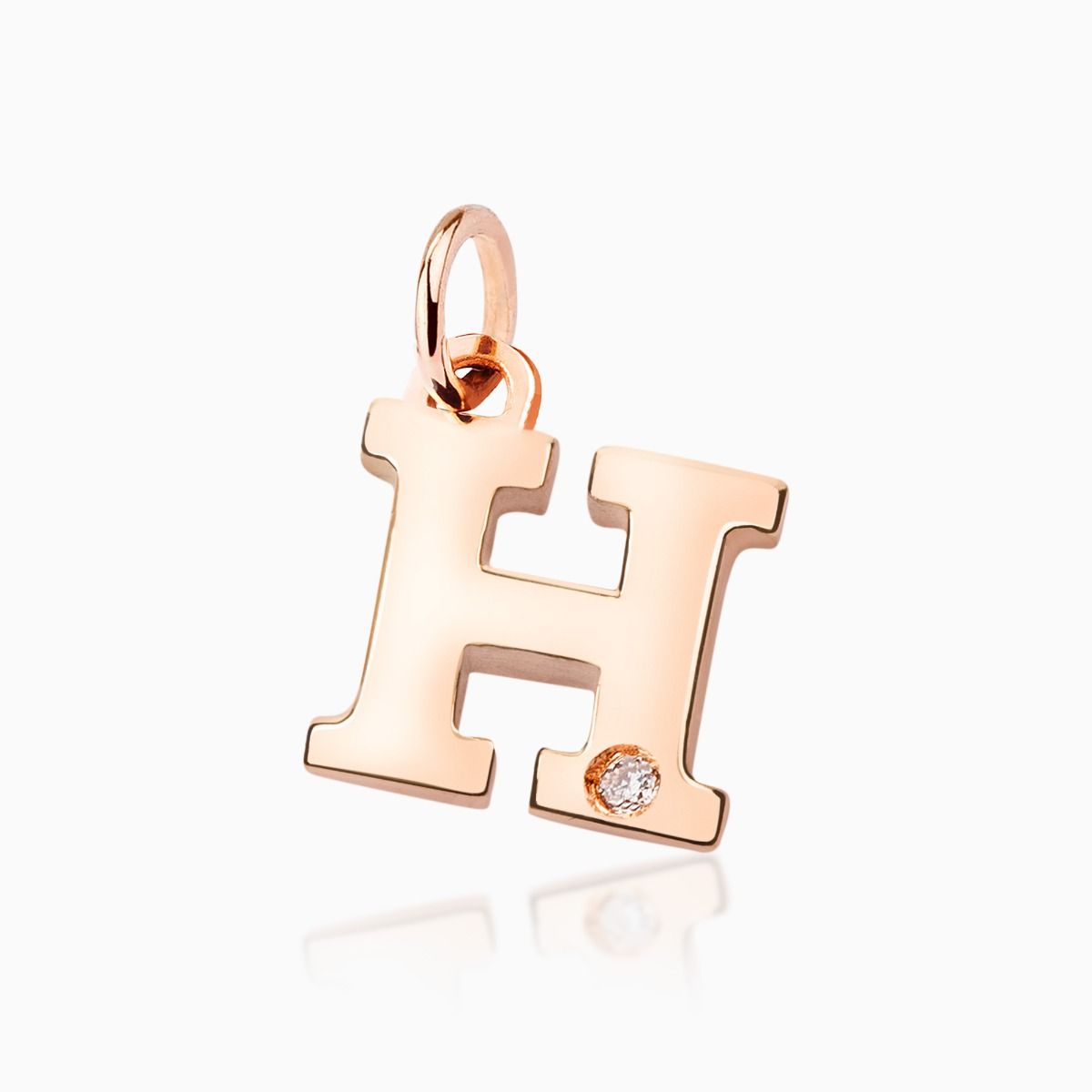 Pulsera de hilo con charm con forma inicial H de oro