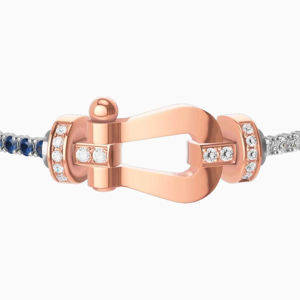 Fred Force 10 large buckle in rose gold with diamonds