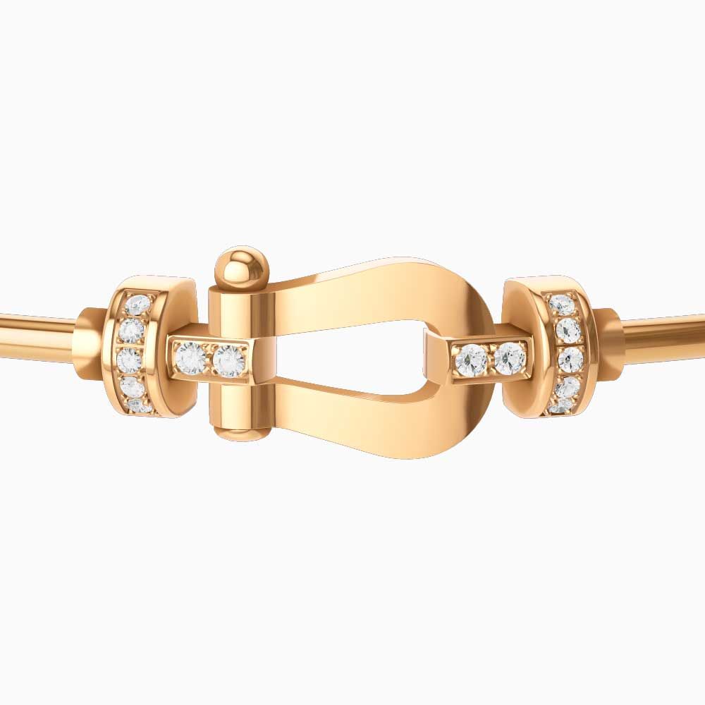 Fred Force 10 medium buckle in yellow gold with diamonds