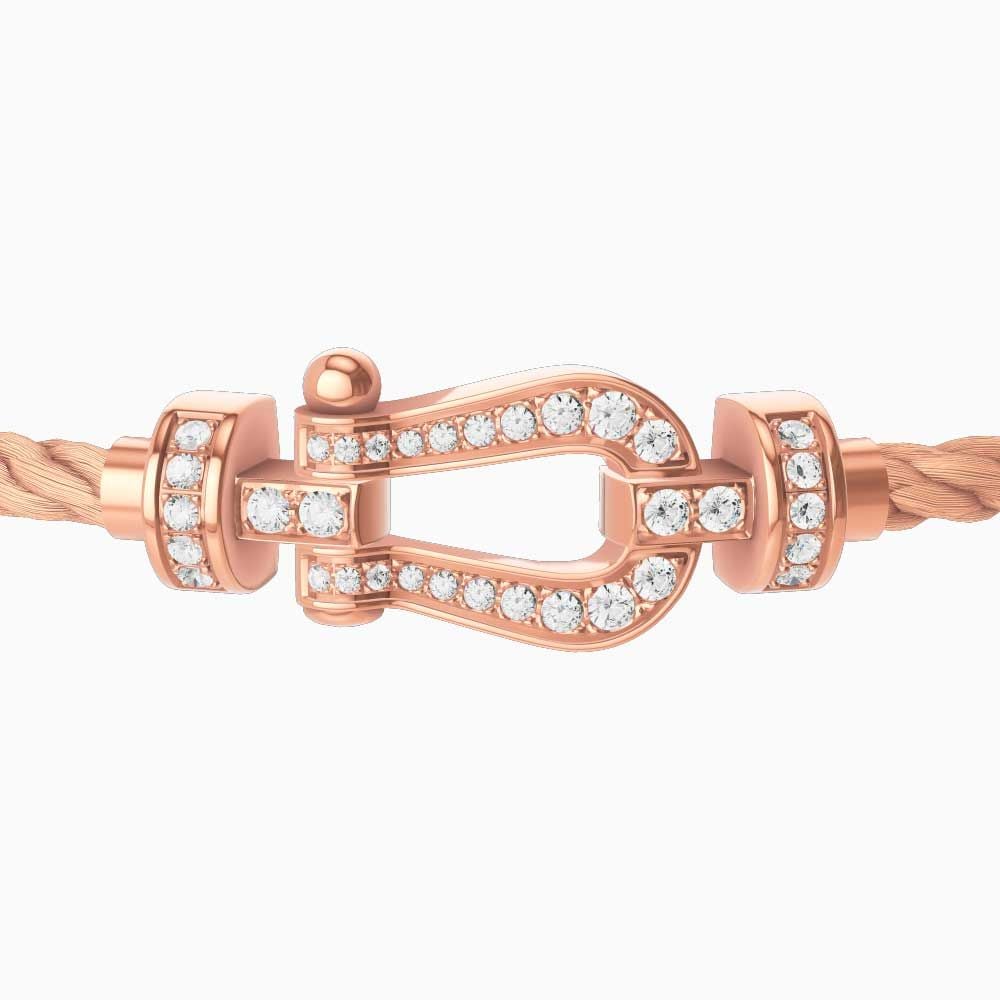 Fred Force 10 medium buckle in rose gold with diamonds 