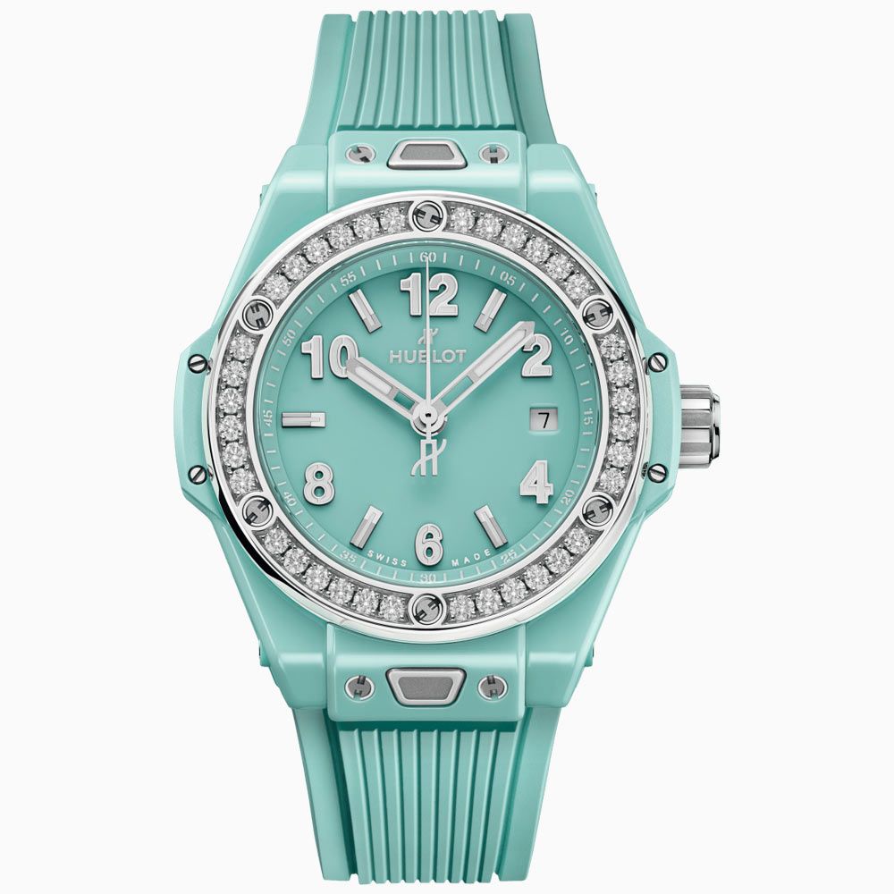 Hublot Big Bang One Click Mint Green Ceramic Diamonds