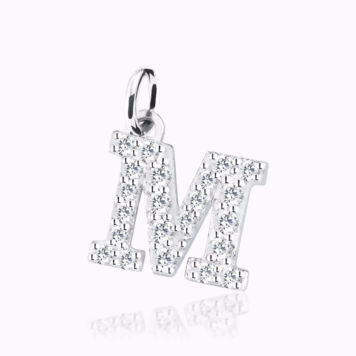 Letter M pave setting