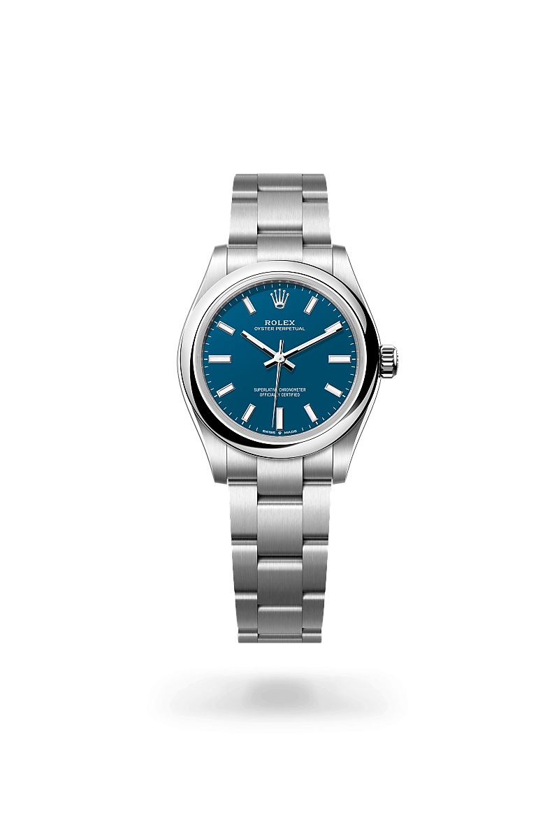 Rolex Oyster Perpetual 31 ref: M277200-0017 de acero oystersteel. Con esfera de color azul y brazalete acero oystersteel con cierre cierre desplegable oysterclasp con cómodo sistema de extensión easylink de 5 mm.