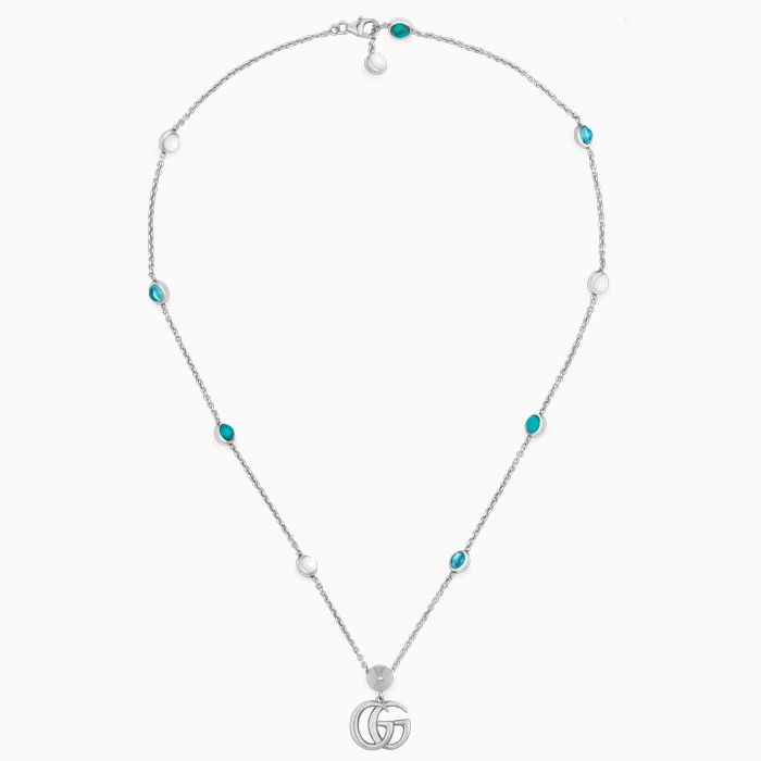 Gucci necklace in sterling silver with gems