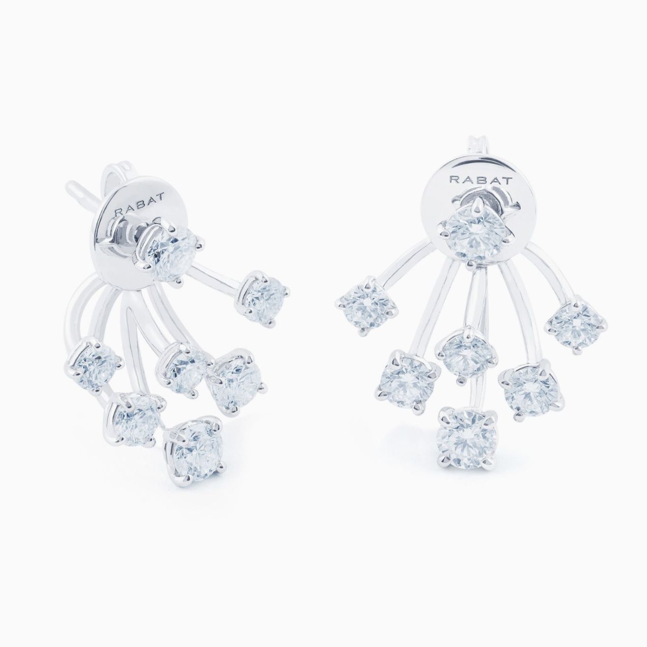 Pendientes de oro blanco con brazos de diamantes