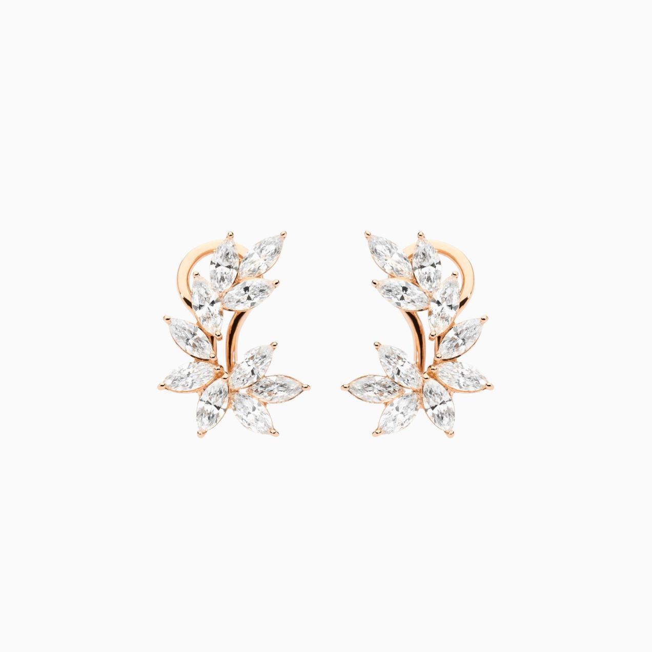 Pendientes de oro rosa con diamantes