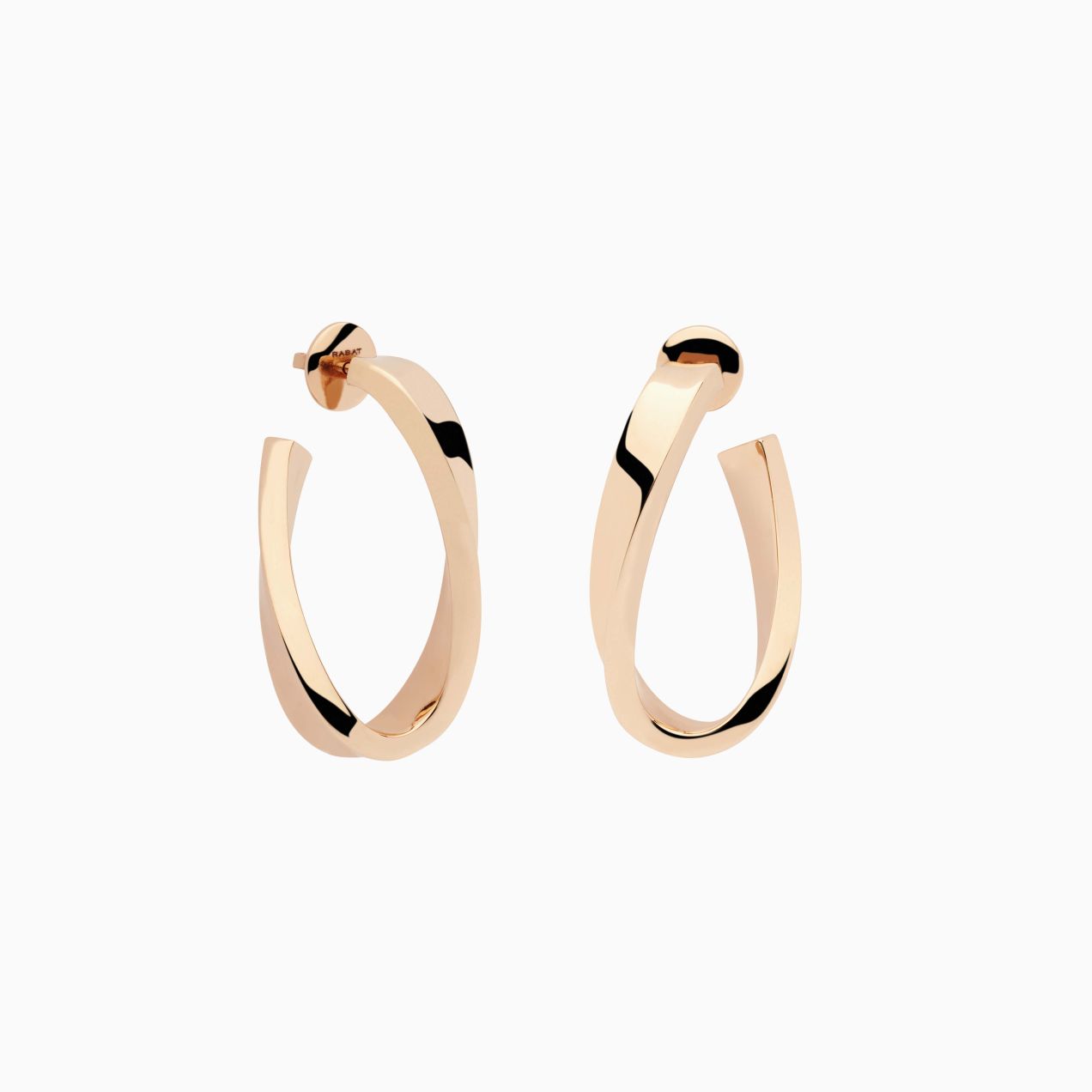 Oval hoops earrings in rose gold