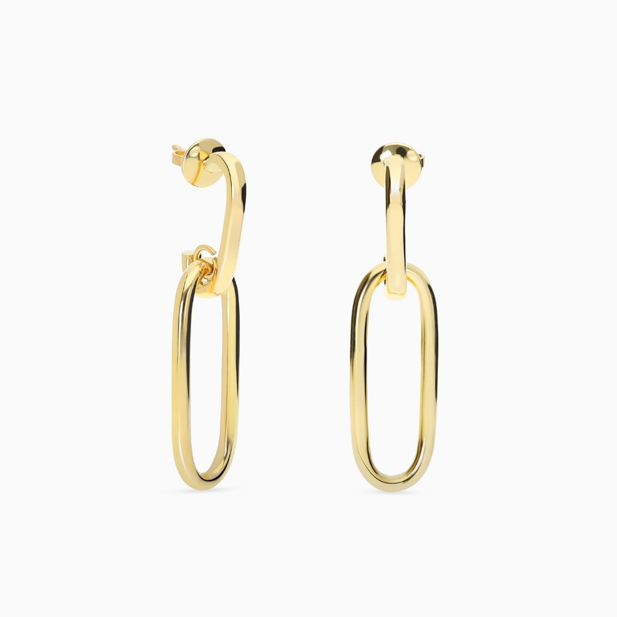 Pendientes de aro ovalados de oro amarillo