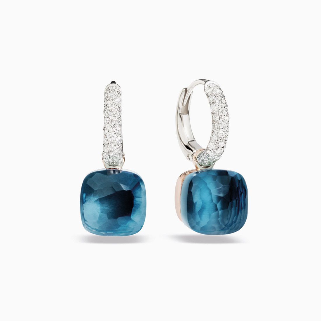 Pendientes Pomellato Nudo con topacio azul y diamantes