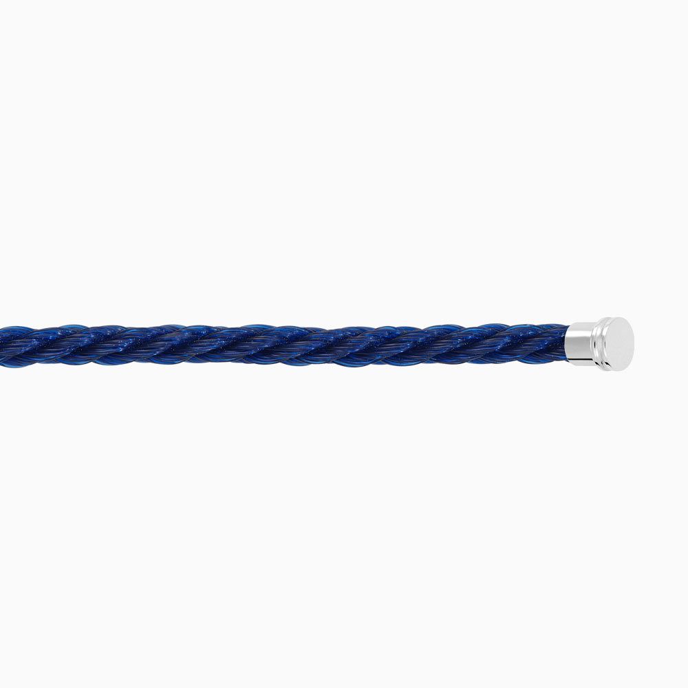 Cordón Fred mediano azul marino con motivo de acero inoxidable