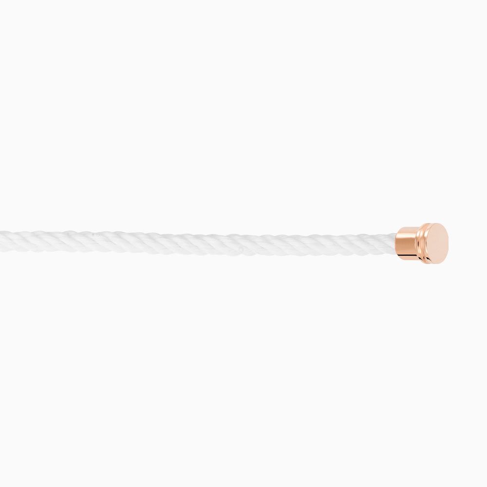 Medium Fred white cable with pink gold plated stainless steel end caps
