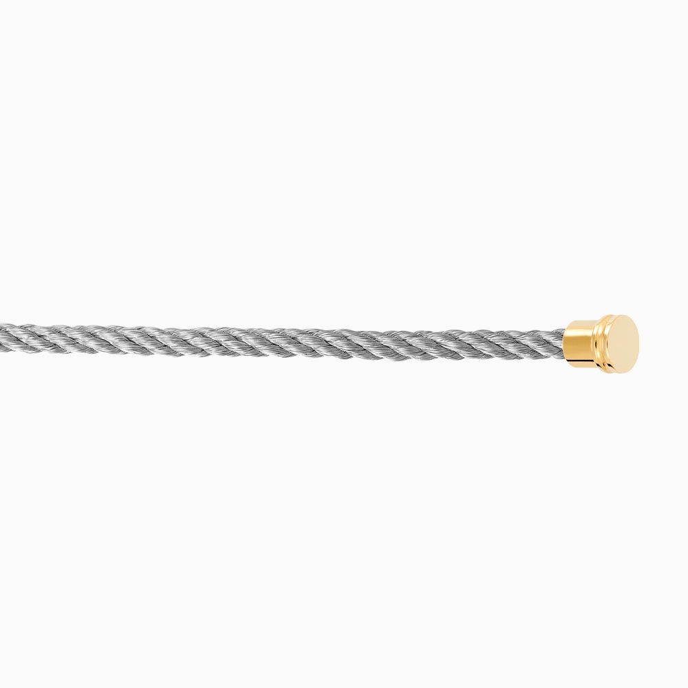 Medium Fred grey cable with yellow gold plated stainless steel end caps