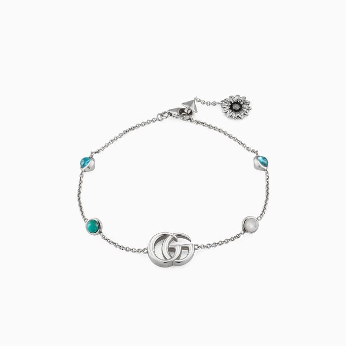 Gucci bracelet in sterling silver with gems