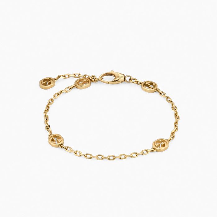 Pulsera Gucci GG Interlocking de oro amarillo