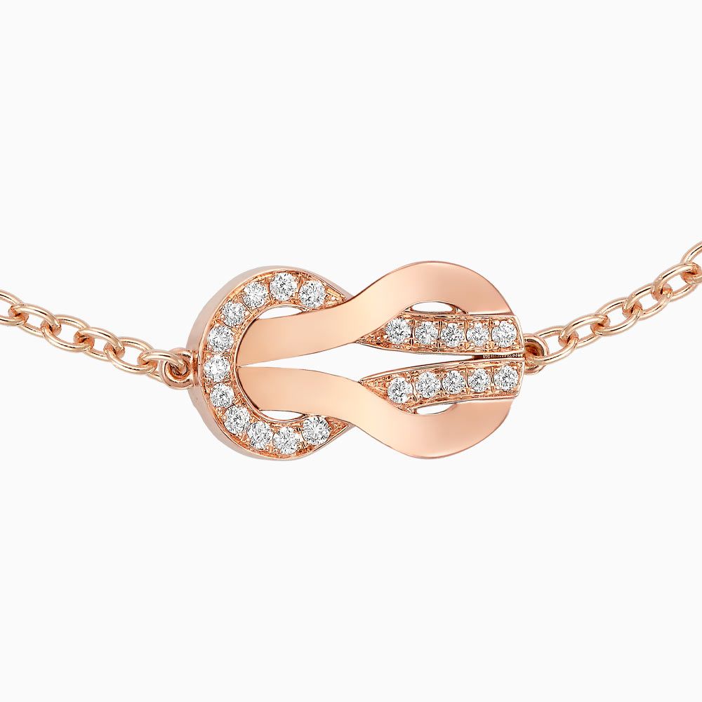 Pulsera mediana Fred Chance Infinie de oro rosa con diamantes 