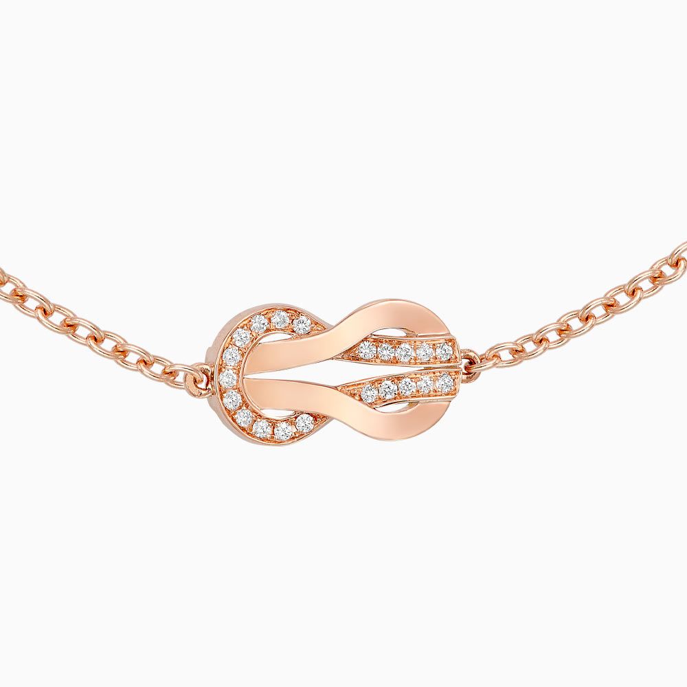 Pulsera pequeña Fred Chance Infinie de oro rosa con diamantes 