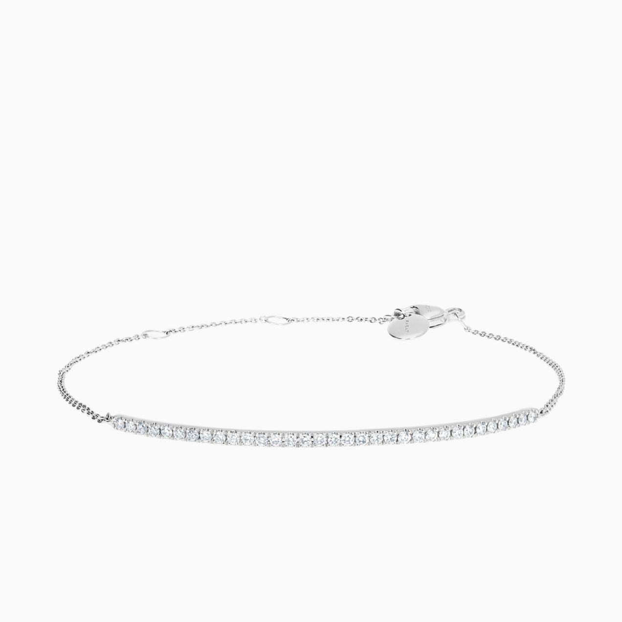 Pulsera rivière de cadena de oro blanco con diamantes