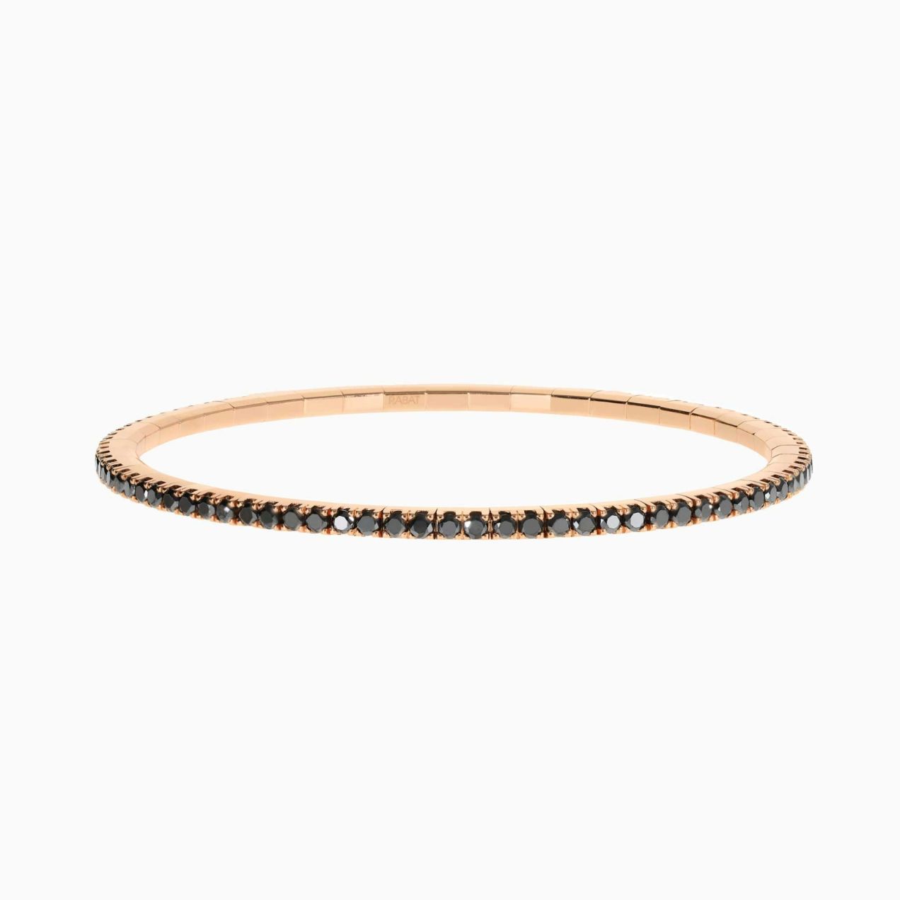 Rose gold riviere bracelet with brilliant-cut black diamonds