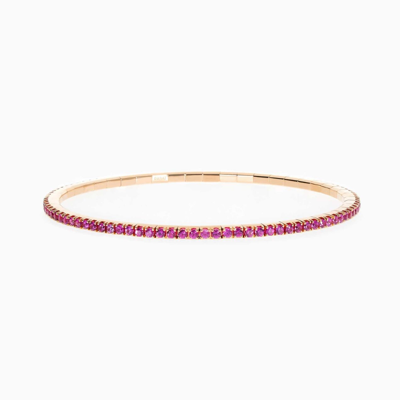 Rose gold riviere bracelet with brilliant-cut rubies