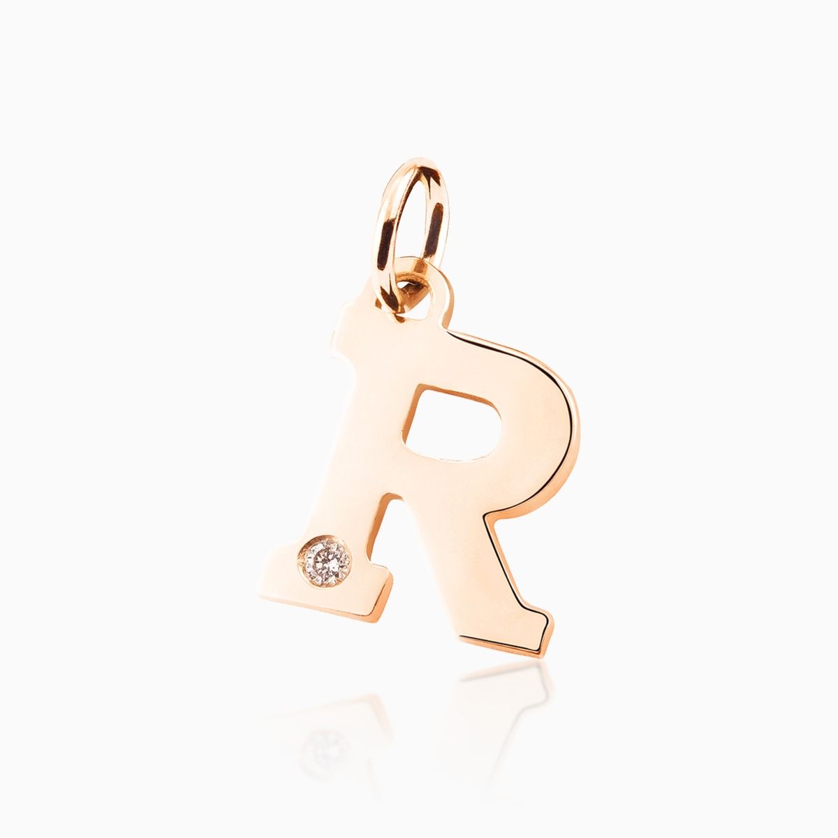 Pulsera de hilo con charm con forma inicial R de oro
