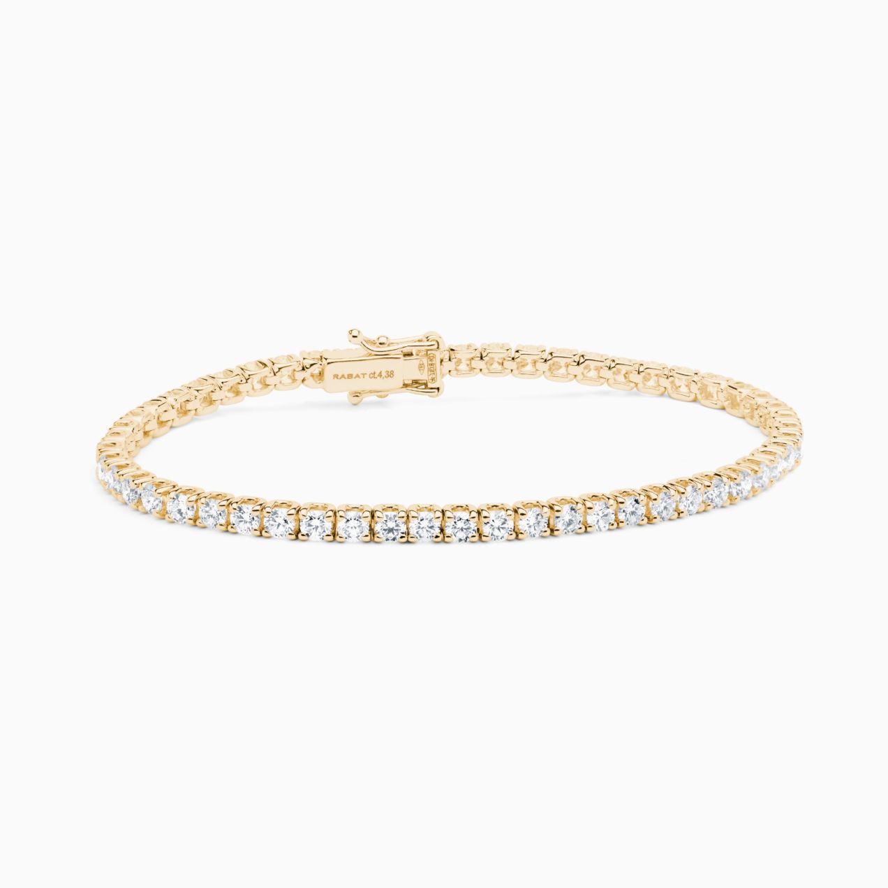 Yellow gold riviere bracelet with diamonds