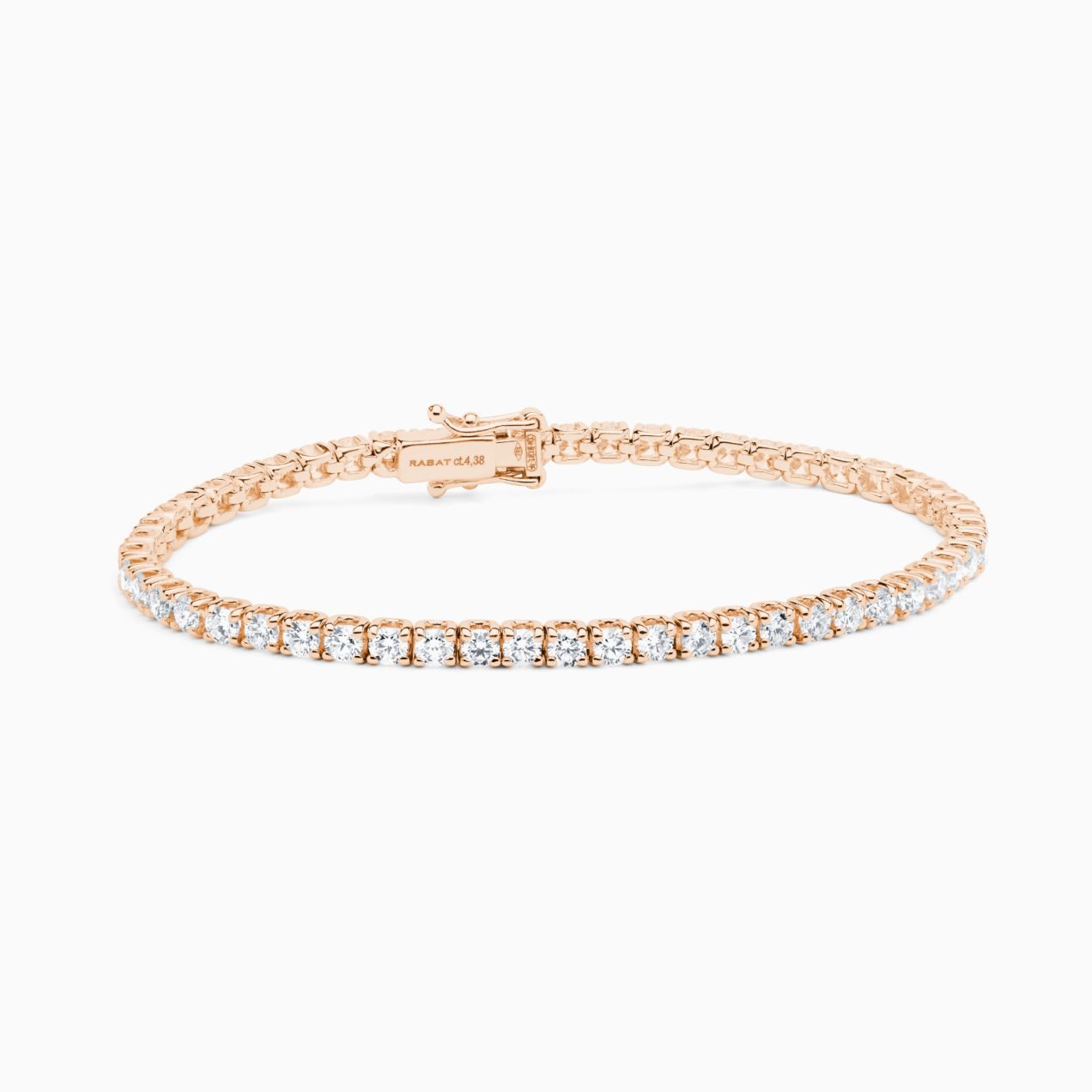 Bracelet riviere in pink gold with diamonds