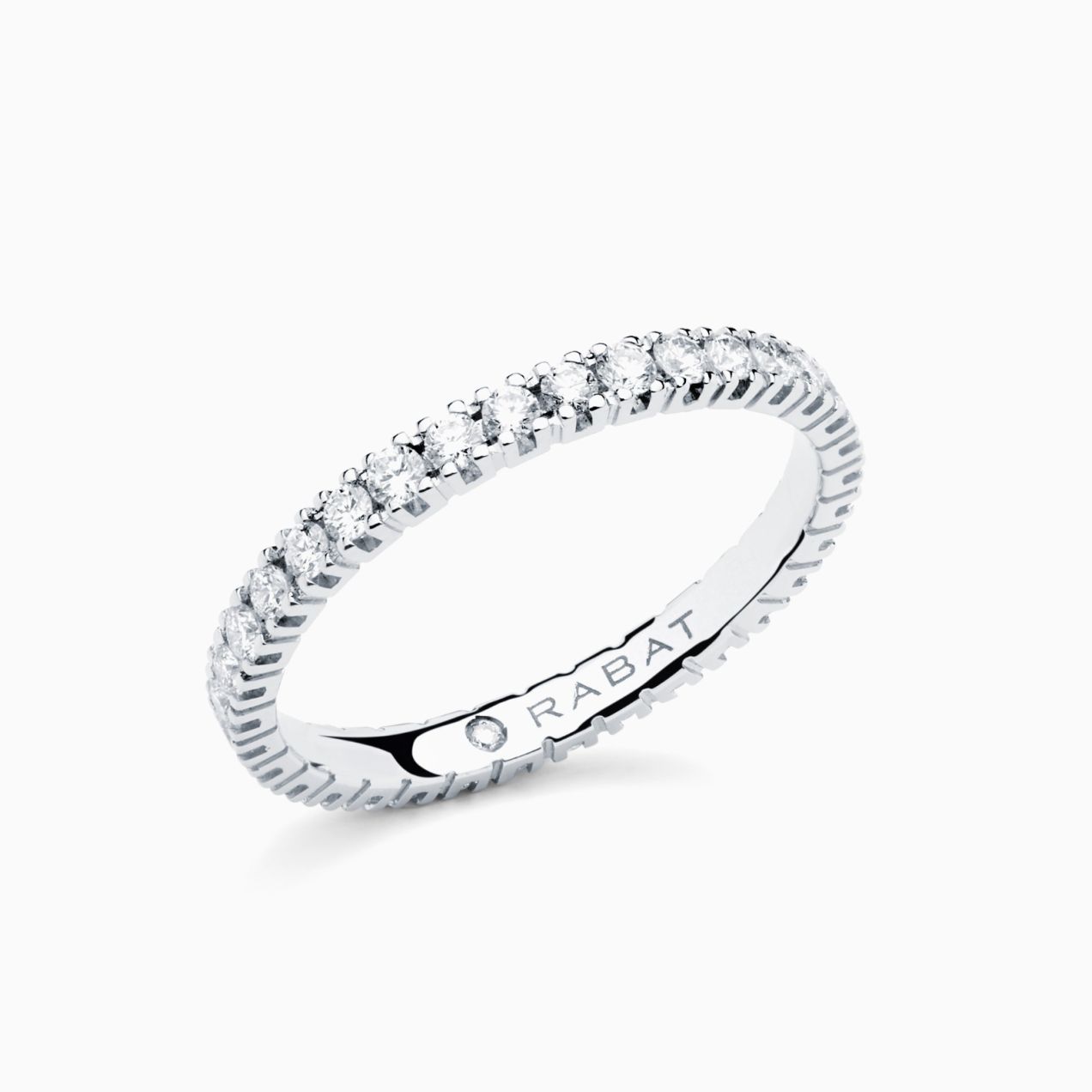 Anillo alianza de compromiso de oro blanco con diamantes RABAT Poetic