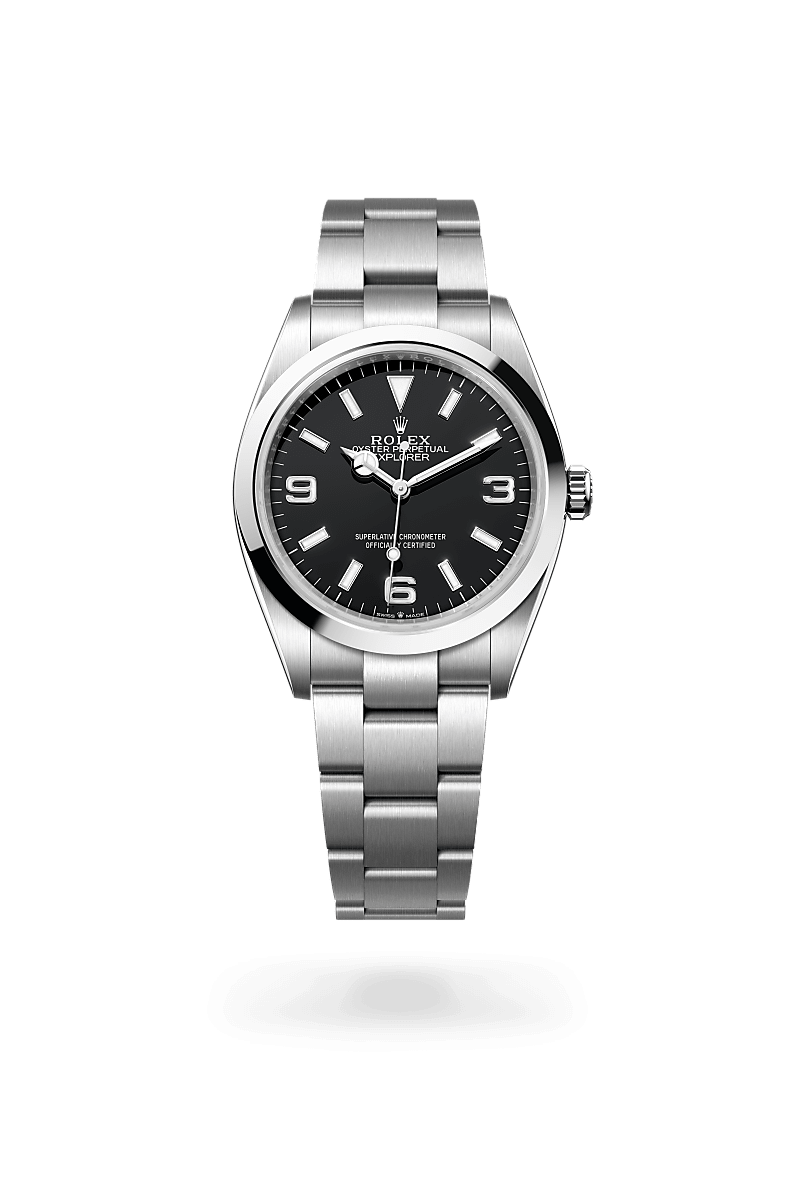 Rolex Explorer 36 ref: M124270-0001 de acero oystersteel. Con esfera Negra y brazalete Oyster con cierre de seguridad desplegable oysterlock con cómodo sistema de extensión easylink de 5 mm