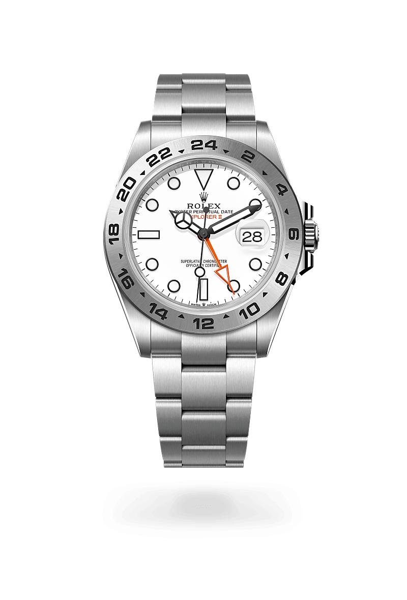 Rolex Explorer II ref: M226570-0001 de acero oystersteel. Con esfera Blanca y brazalete Oyster con cierre de seguridad desplegable oysterlock con cómodo sistema de extensión easylink de 5 mm