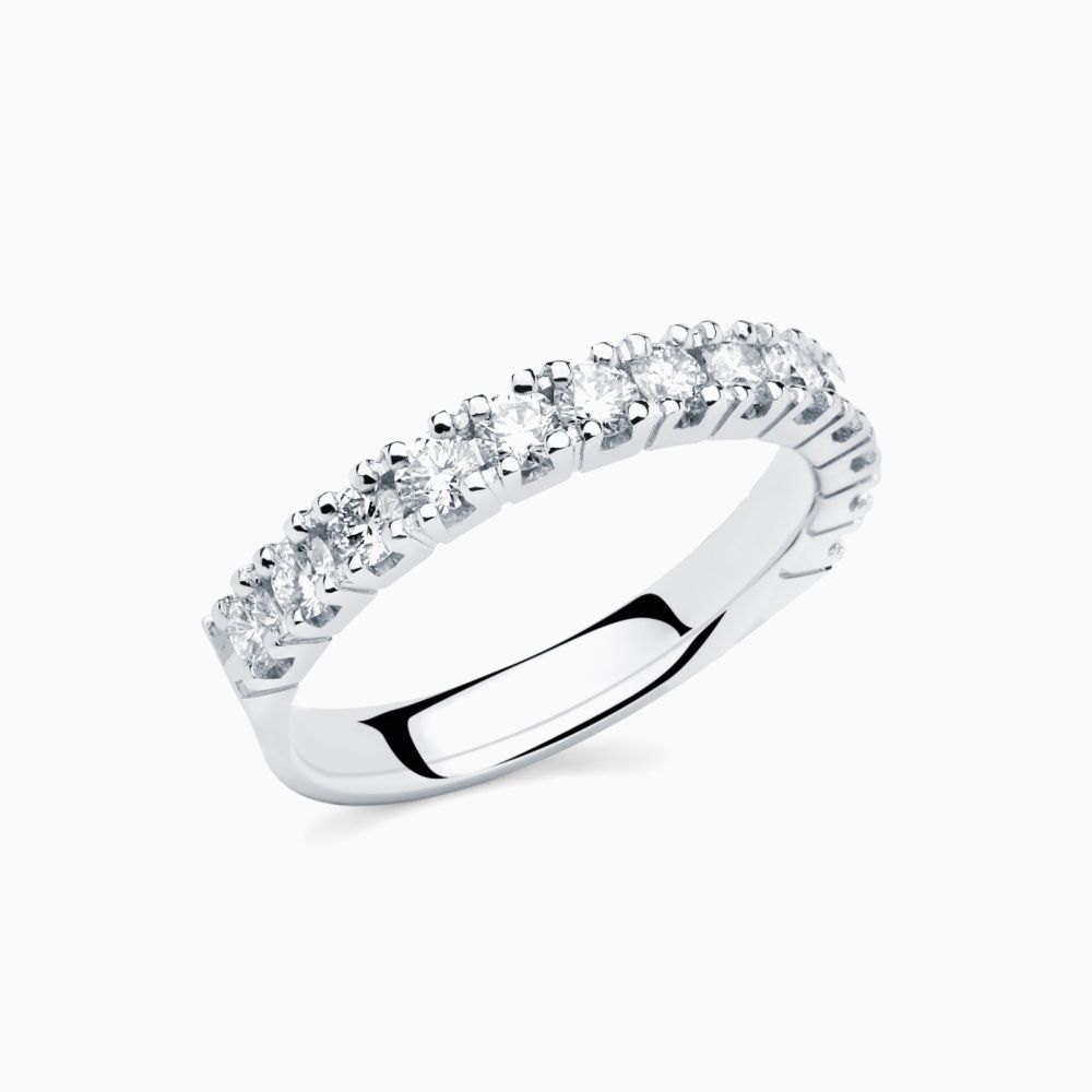 Anillo media alianza de compromiso con diamantes RABAT Poetic