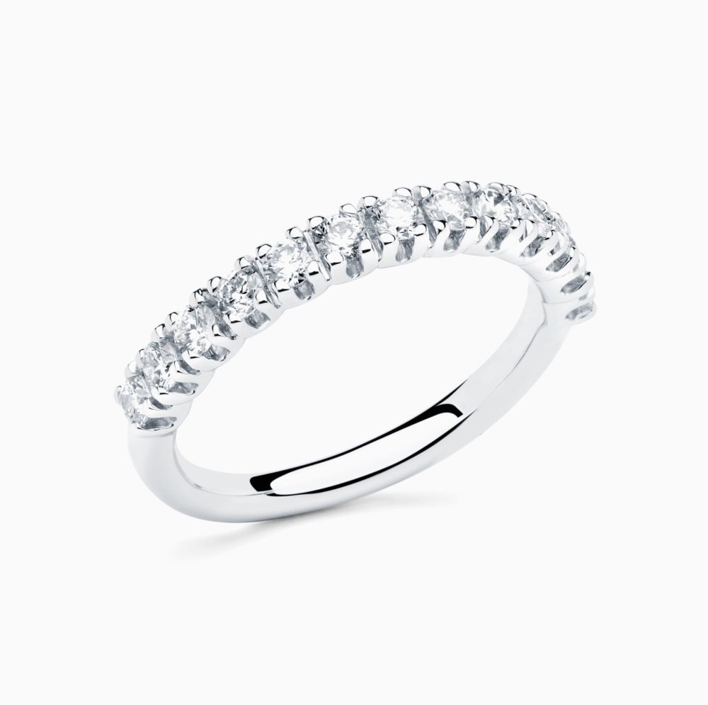 Anillo media alianza de compromiso con diamantes RABAT Always U