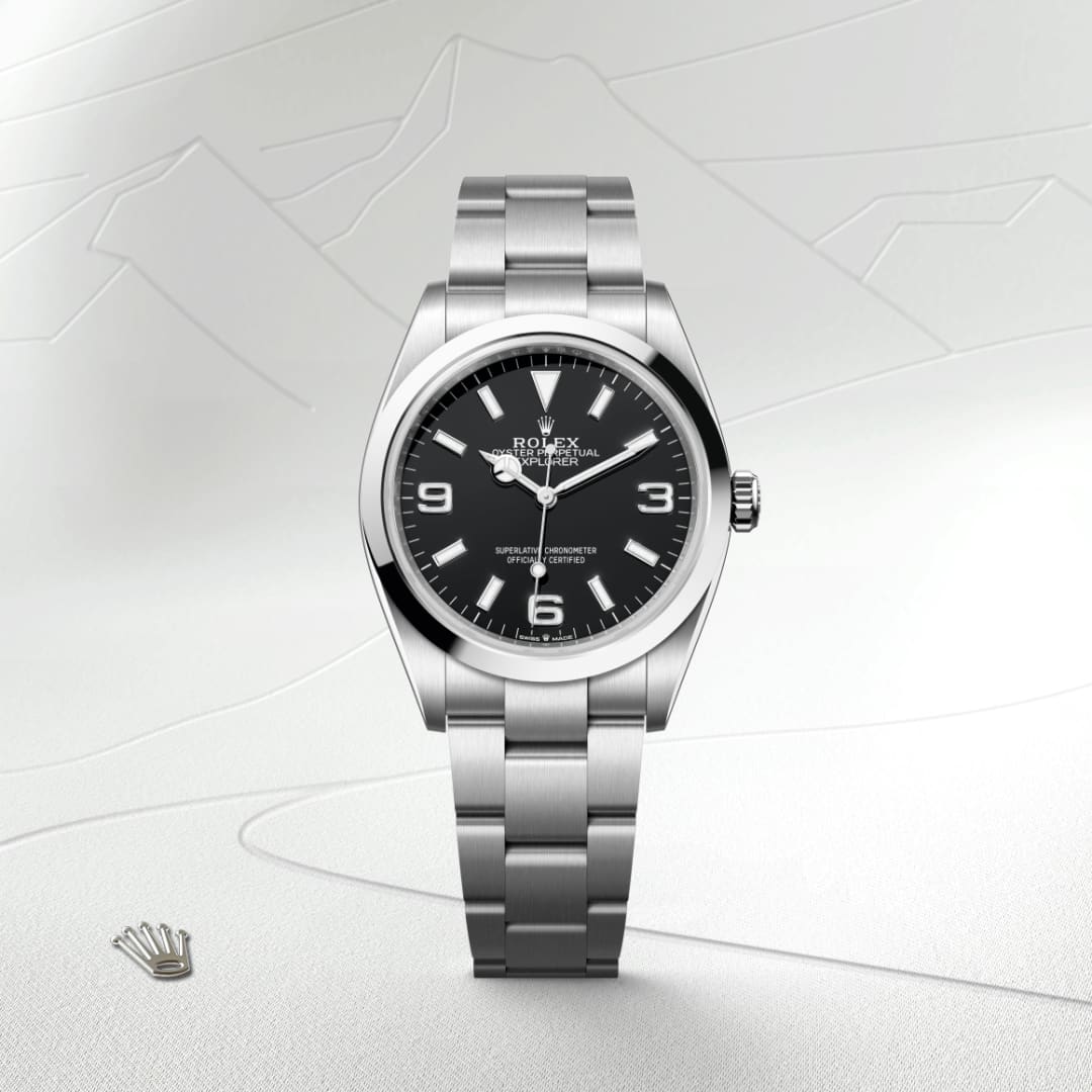 Rolex Explorer 36 ref: M124270-0001 oyster, 36 mm, acero oystersteel. De movimiento perpetual, mecánico, de cuerda automática con calibre 3230, Manufactura Rolex.